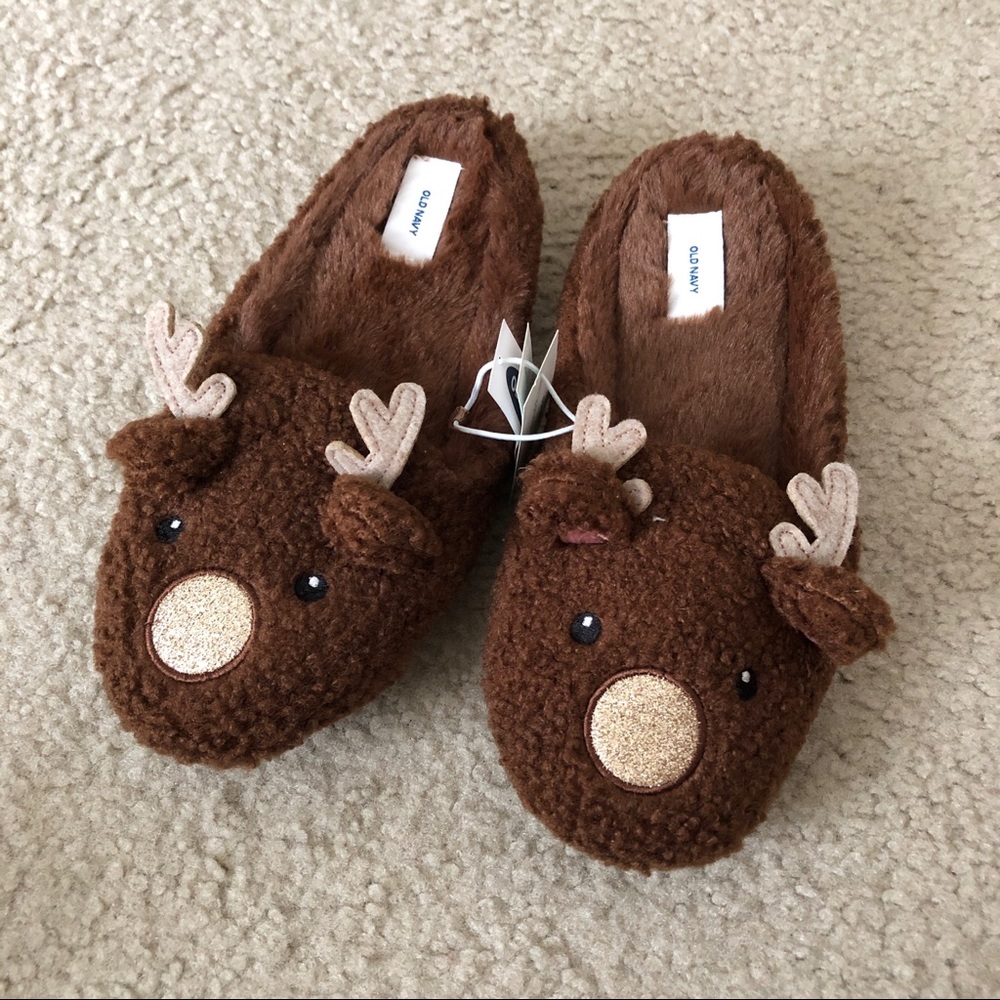 Old navy holiday reindeer slippers